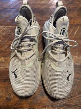 Puma Gray Mesh Lace-Up Sneakers